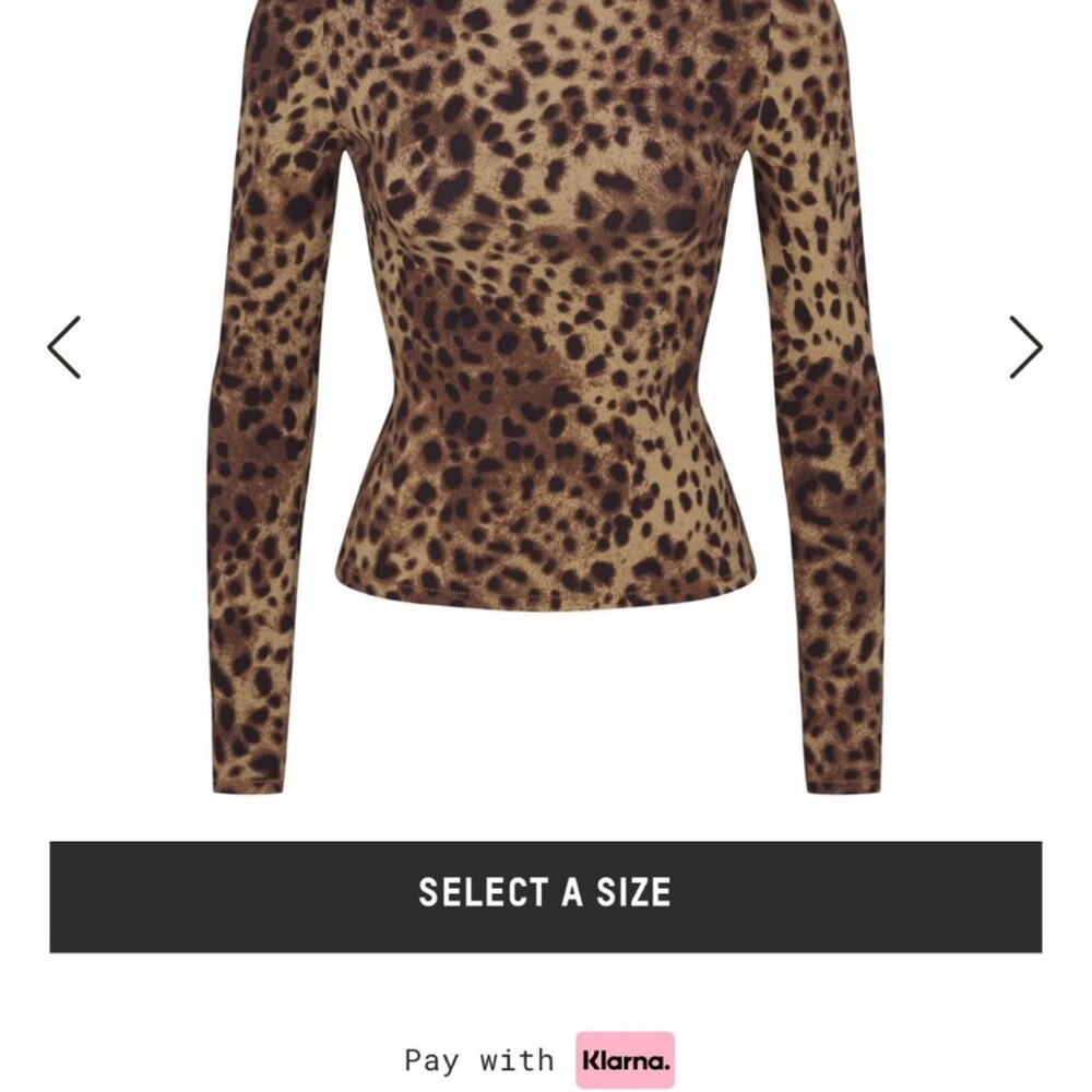 Dolce & Gabbana  skims Brown Tan Animal Print Long Sleeve Mock Neck Fitted Top